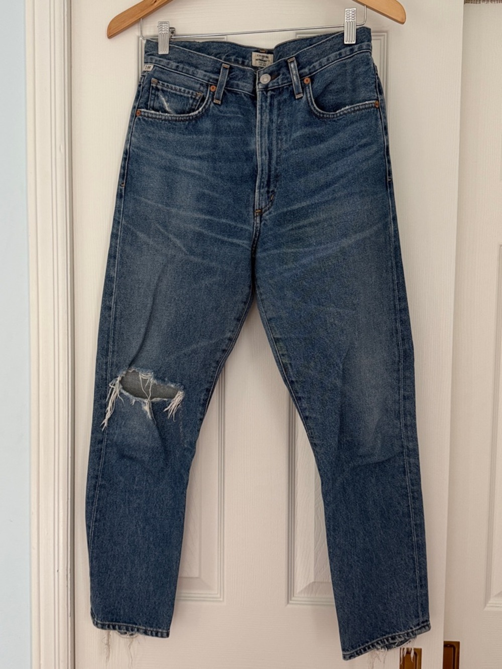 Citizens Of Humanity Dark Blue Relaxed Distressed Jeans
